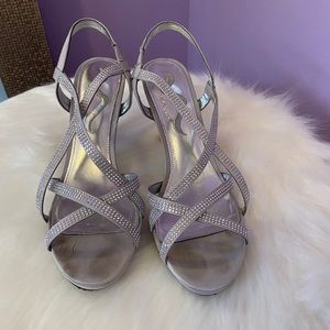 Nina Sparkly Silver Heel
